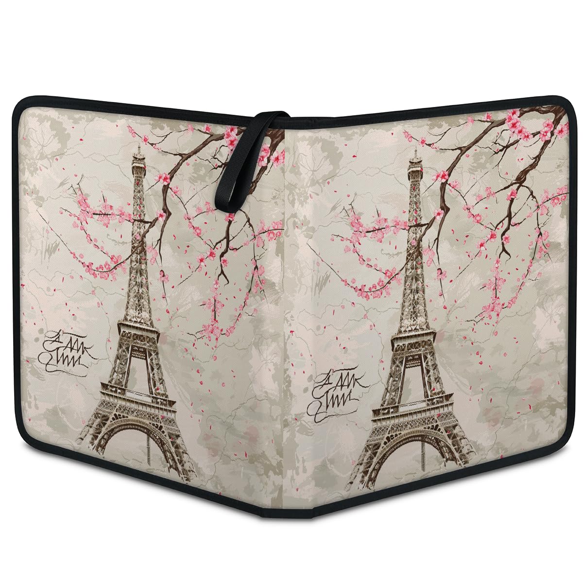 Classeur pour cartes à collectionner 4 pochettes Motif Tour Eiffel Paris avec pochettes amovibles Étanche Capacité 50 pages 400 cartes