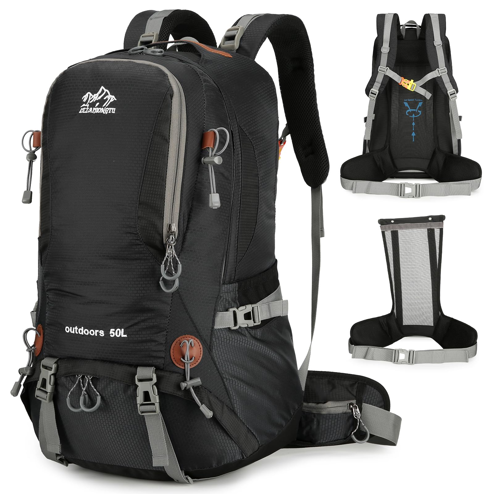Mochila de senderismo con marco interno para hombres y mujeres, mochila impermeable de 40 L con sistema de suspensión y compartimento para zapatos, mochila ligera de camping para camping