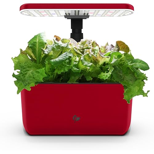 AeroGarden Harvest Lite in Cherry Red, Soil-Free Indoor Hydroponic Garden with LED Grow Light for Year-Round Gardening of up to 6 Herbs and Vegetables