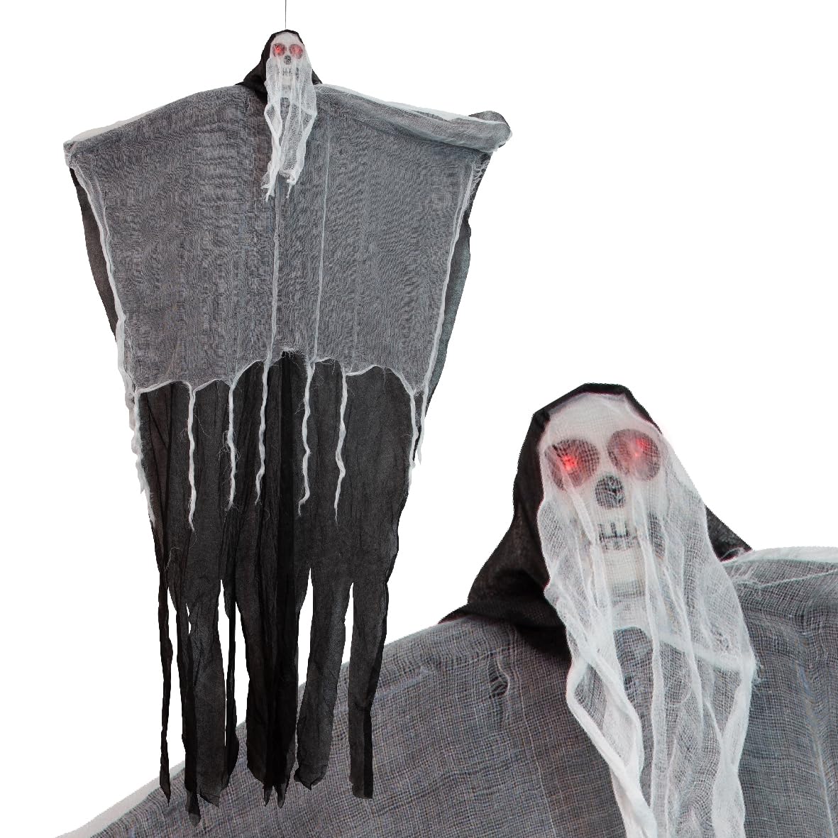 Global Gizmos 46189 Hanging Ghoul Decoration/Light & Sound Effects/Adjustable Arms/Motion Sensor Activated / 150cm Height
