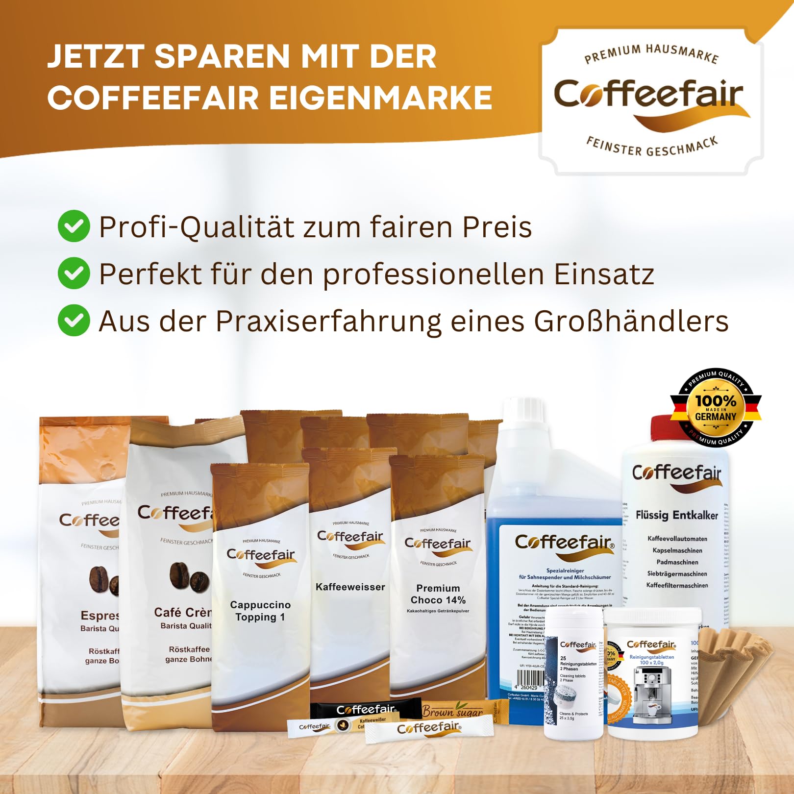 Coffeefair Cappuccino Topping 1 Instant-Milchpulver 10 x 1kg, Milchpulver für Kaffee- & Heißgetränkeautomaten, 32% Magermilchanteil