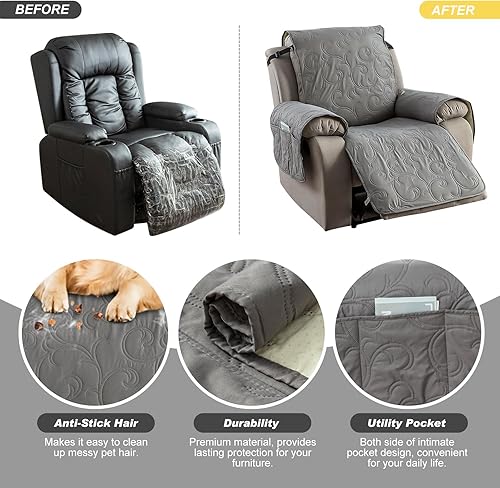 Vista 51 de Funda para silla reclinable 100% impermeable, fundas de silla reclinable para silla reclinable, funda de tela antideslizante para sala de estar