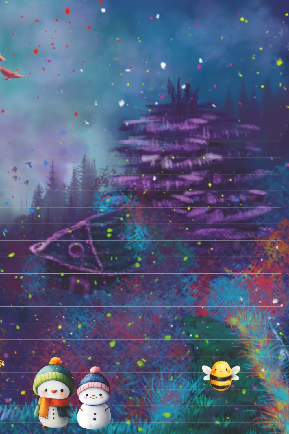 Purple Cabin Journal évitez les fuites d'encre avec ce carnet violet épais