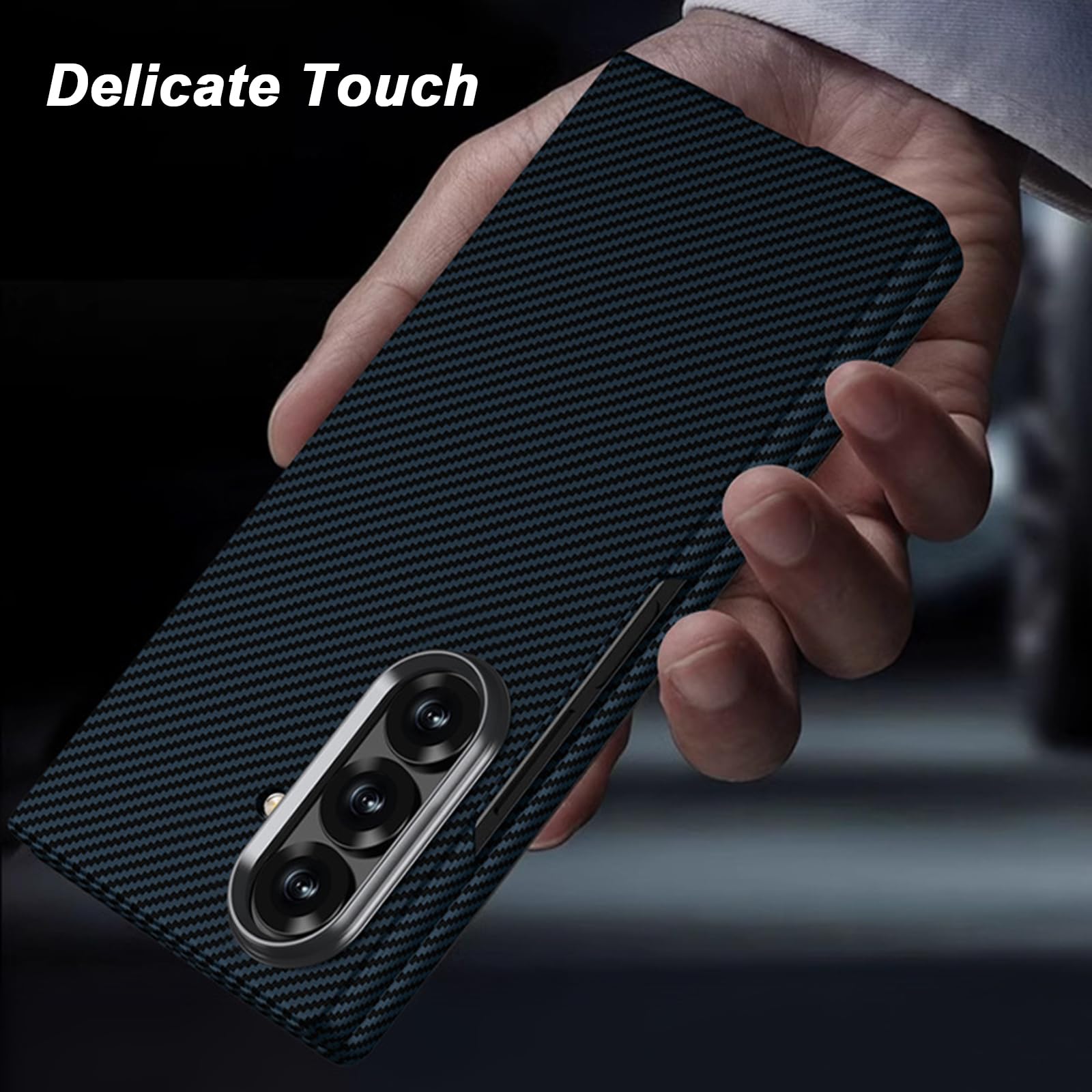 Smukły pokrowiec do Samsung Galaxy Z Fold 8 Ultra, wzór z włókna węglowego