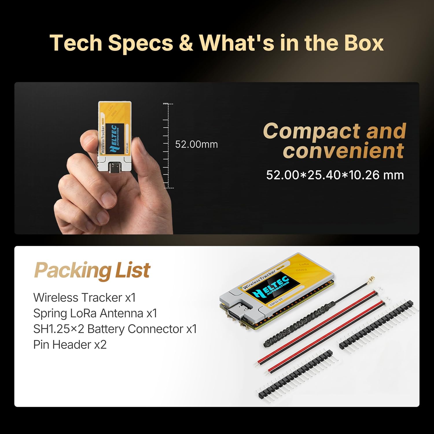 ESP32 Wireless Tracker V2 with SX1262, UC6580 GNSS, Wi-Fi & Bluetooth, Meshtastic, MeshCore and LoRaWAN Compatible for Asset Monitoring, Industrial & Outdoor Applications