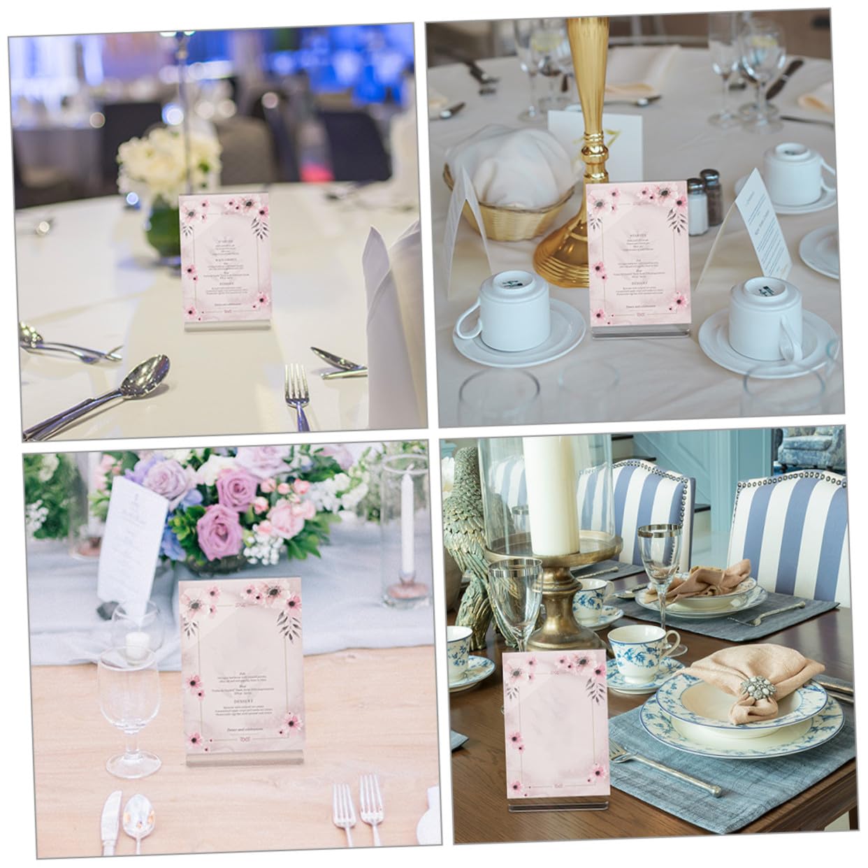 10 Stück Teiliges Acryl Menüständer Doppelseitiger Klarer T förmiger Tischaufsteller Stabiler und Platzsparender Preisschildhalter für Restaurant Büro und Hotel Vertikal