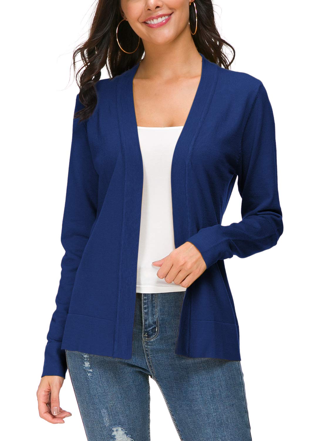 Urban CoCoWomen's Long Sleeve Open Front Knit Cardigan Sweater