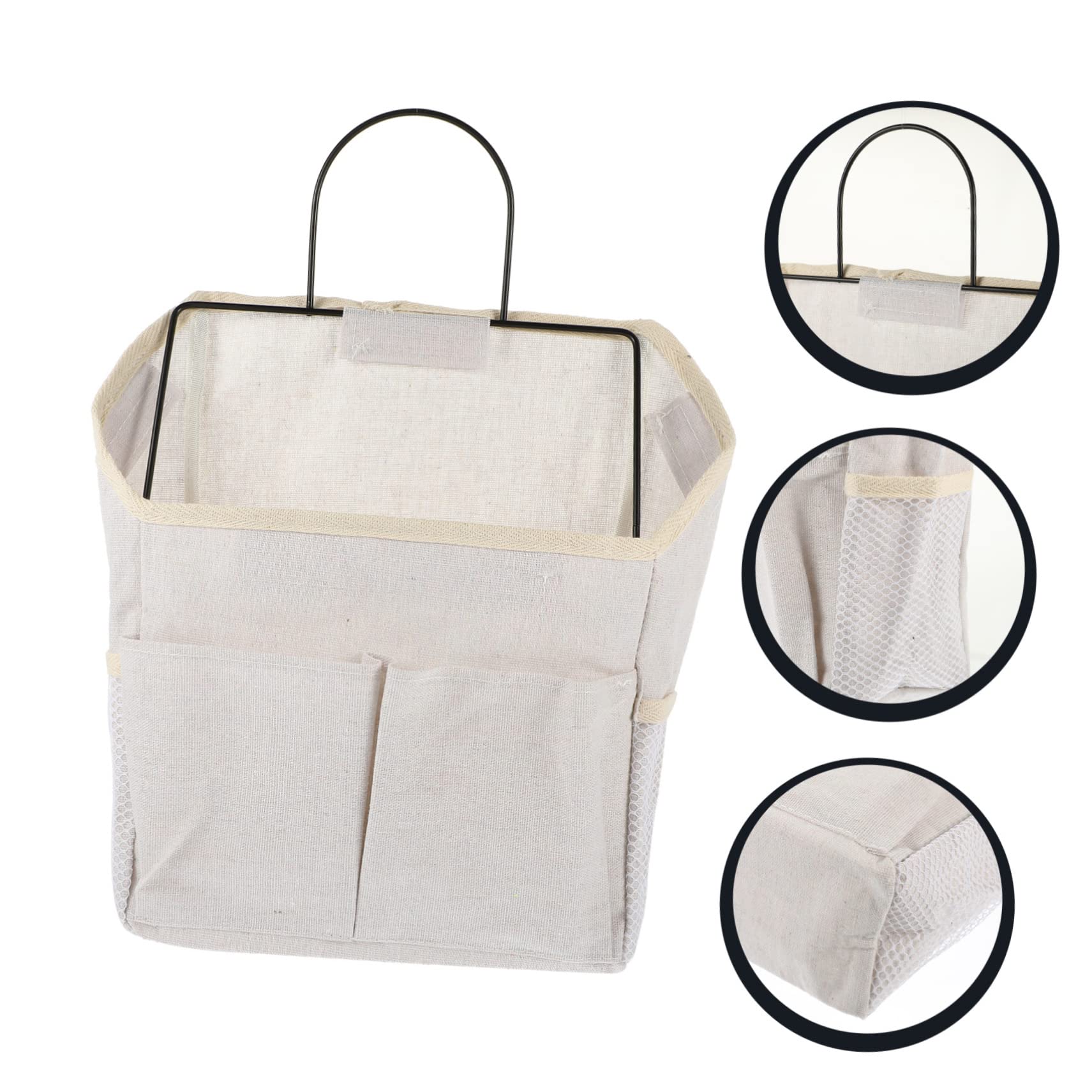 Levemolo Hängeaufbewahrungstaschen für Kleiderschrank aus Canvas und Eisen mit Seitentaschen 2 Stück für Ordnung im Wohnheim und Schlafzimmer