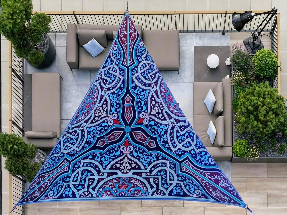 Voile d'ombrage triangulaire pour terrasse et repas ombragés en été
