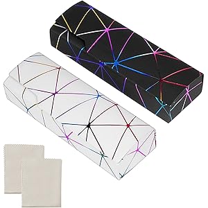 3 Custodie Rigide Per Occhiali LZYMSZ - Con 10 Panni Pulizia, PU E Metallo, Unisex - Foto 9