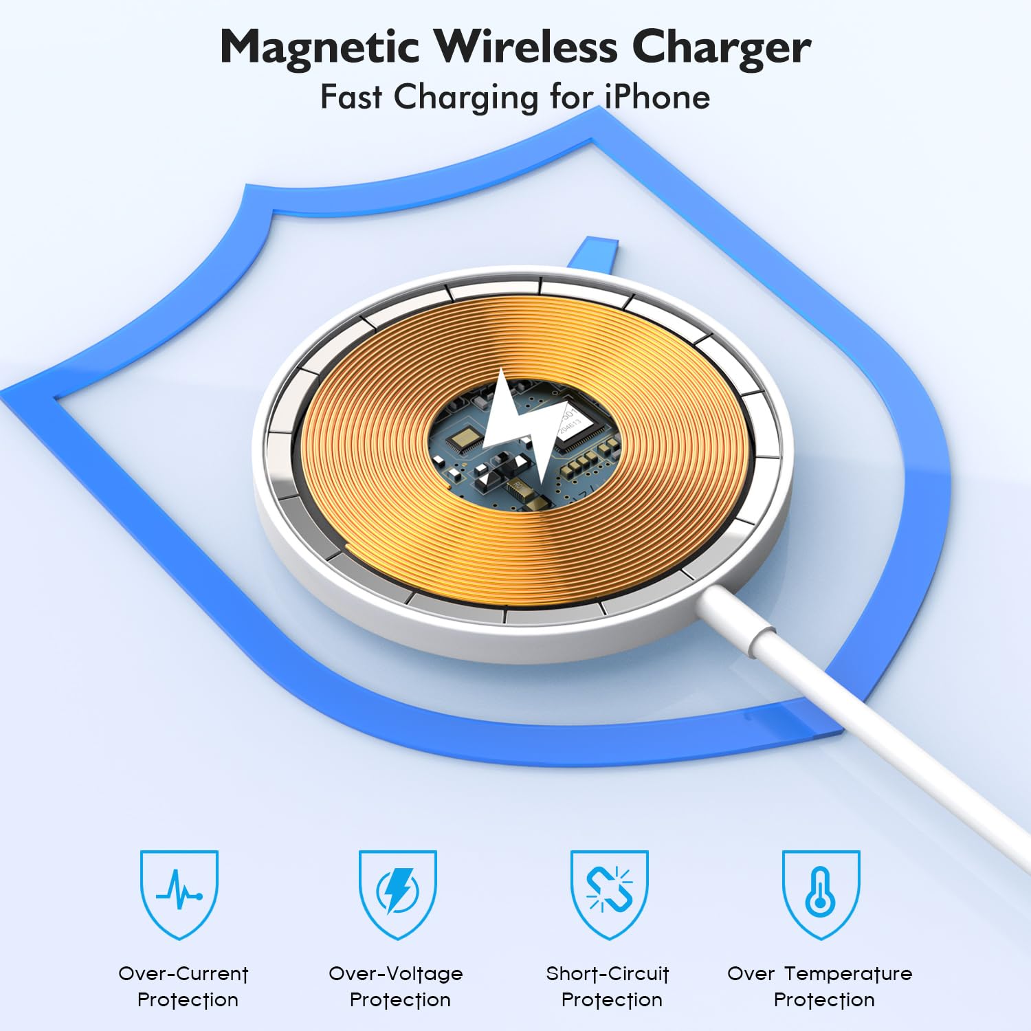 Ładowarka magnetyczna do iPhone'a 16, 16 m, USB C i Phone 16 15, bezprzewodowa podkładka ładująca i szybki blok ładowania PD USB C, szybka ładowarka do telefonu Apple Mag-Safe do iPhone'a 16/16 Pro
