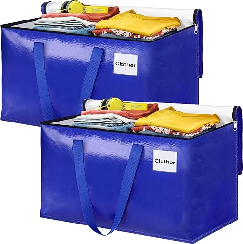 Miniatura 10 de Bolsas de mudanza, bolsas de almacenamiento con asas resistentes y cremalleras resistentes, bolsas de almacenamiento para ahorrar espacio, mudanza y