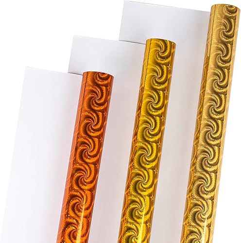 Miniatura 9 de LeZakaa Rollo de papel de regalo holográfico  Mini rollo  Corazón moradoespirículo naranjarayas onduladas negras para Halloween, día de San