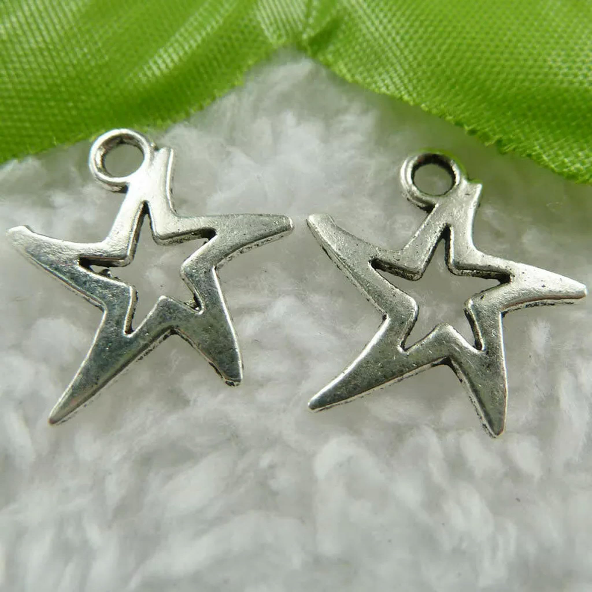 Argent tibétain 19x18mm étoiles lot de 400 pour réparer et personnaliser