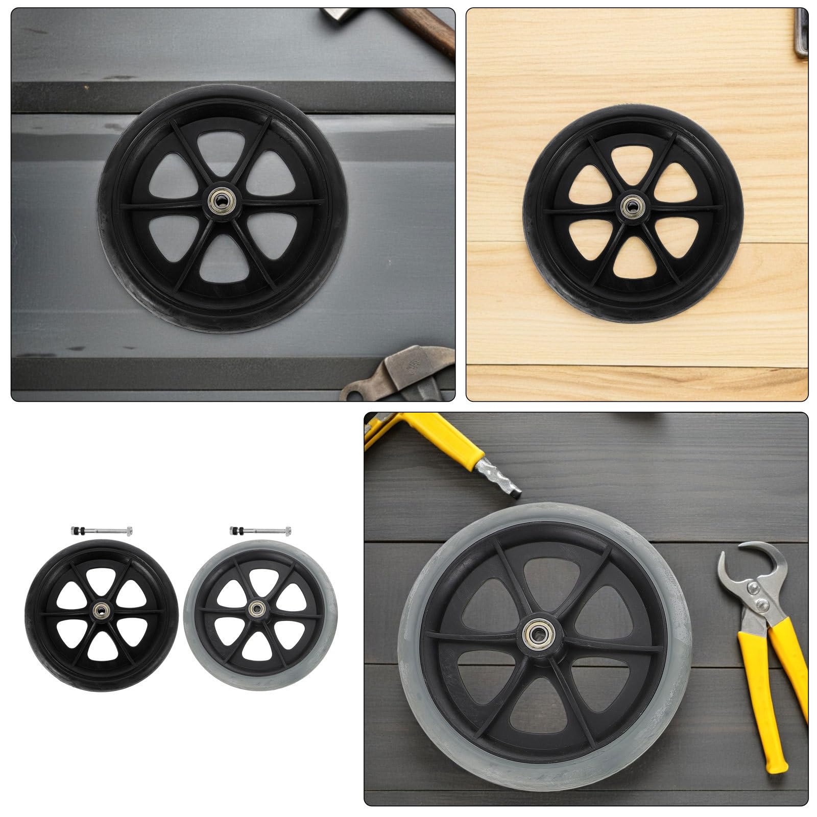 Levemolo 4 Ruedas Delanteras de Repuesto Material Abs y Acero Compatibles, Resistentes al Desgaste para Silla de Ruedas y Andador Uso Interior y Exterior
