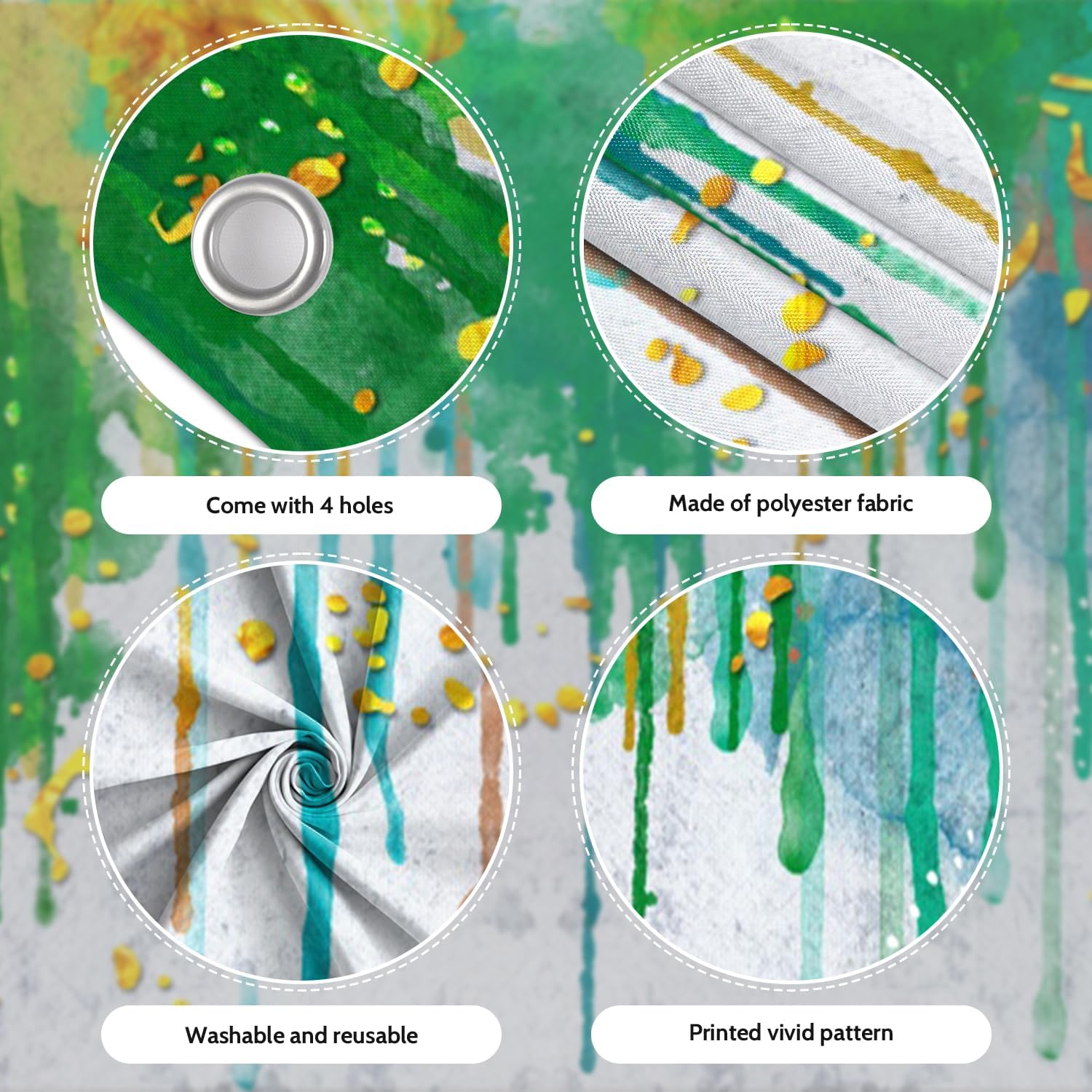 7x8ft Vibrant Green Yellow Dripping Garage Door Decor Abstract Artistic Watercolor Garage Door Cover Colorful Splatter Garage Backdrop for Kid Party Photo Shoot Decoration Props