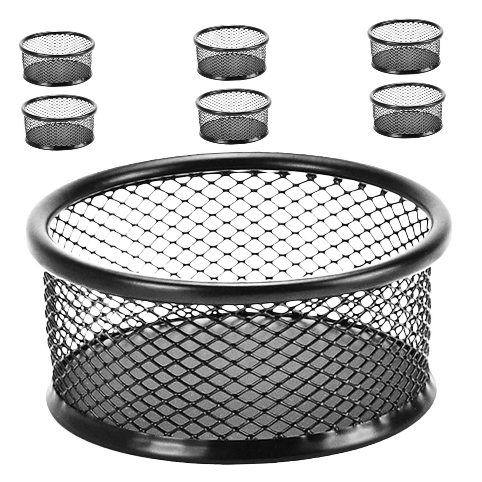 Rangement maille métallique 7 pièces anti-désordre pour pince et trombone