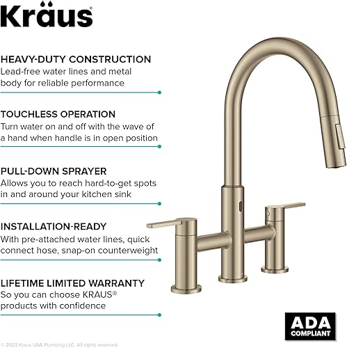 Miniatura 135 de Kraus KPF-2820MB OLETTO SOLA MANEJO DE COCINA DE COCINA DOWN DOWING, 17 PULGADA, NEGRO MATE Mate negro,Negro / acero inoxidable negro sin