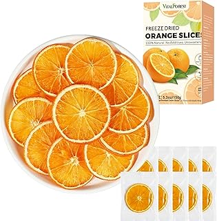 Dried Orange Slices for Cocktails– 5.29oz Dehydrated Orange Slices, 6g 7cm Large Center-Cut Dried Citrus Slice Garnish for Cocktails, Crafts, Tea, Baking & Decorations, 26 Individually Wrapped