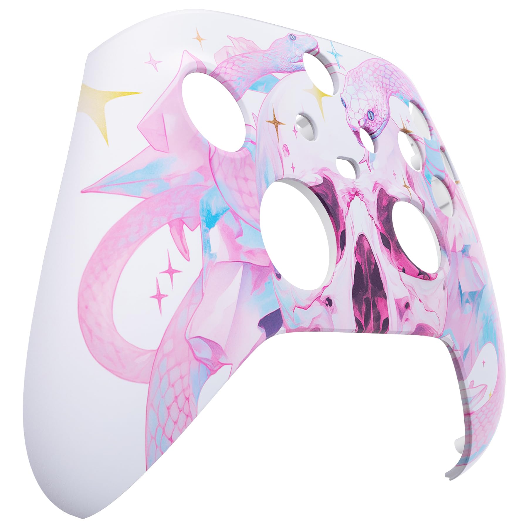 eXtremeRate Cover Custodia Frontale per Xbox Series X S Joystick Model 1914,Scocca Copertura Coperchio Ricambio per Xbox Series X S Controller-Abbraccio del Serpente Celeste