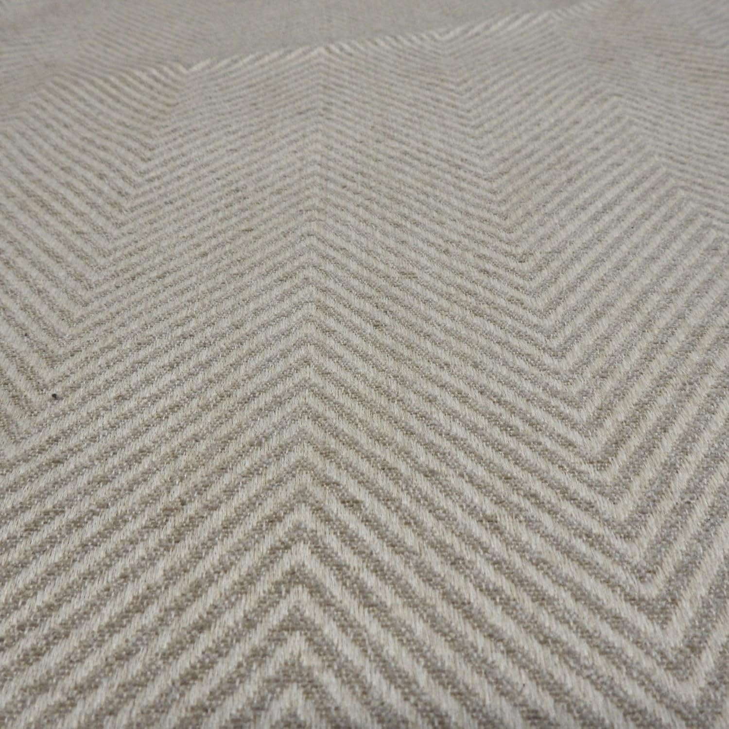 Chevron Upholstery Fabric, Natural and Cream, 140cm Width, Sold by The Metre