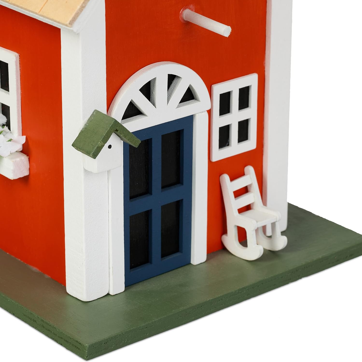 Relaxdays Decorative Bird House, Country House Style, H x W x D: 25 x 18.5 x 18.5 cm, Wood, Colourful