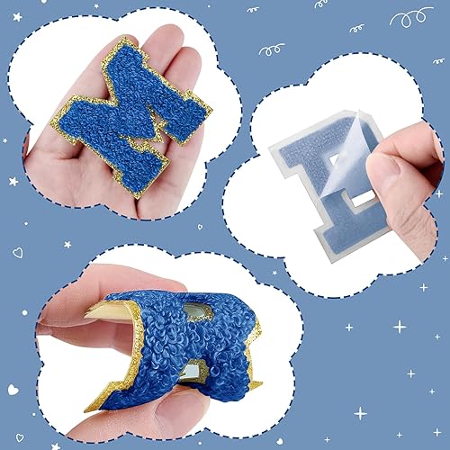 Miniatura 16 de Morcheiong 26 parches de letras de felpilla autoadhesivas de la A a la Z, letras de felpilla para ropa, tela, zapatos y bolsas (verde oscuro)