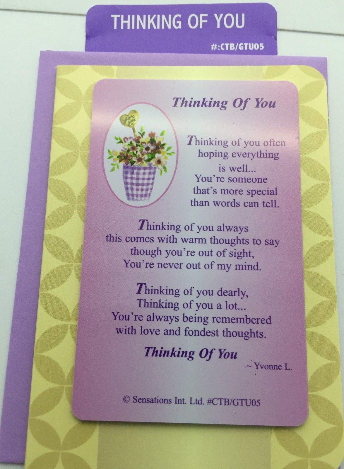 Shop Inc Purple Thinking Of You Sentimental Keepsake Wallet/Purse Card