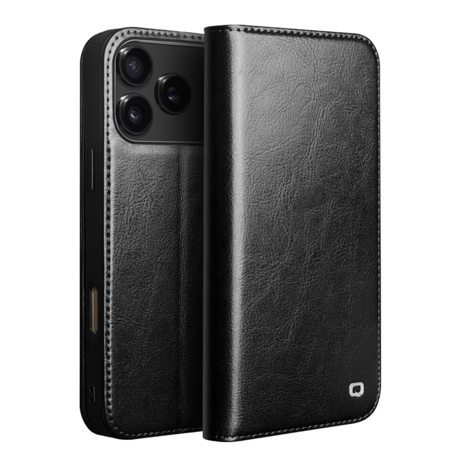 Etui na telefon komórkowy, z prawdziwej skóry z klapką do iPhone 17 ręcznie robiona obudowa biznesowa z gniazdami na karty PRO Max Air