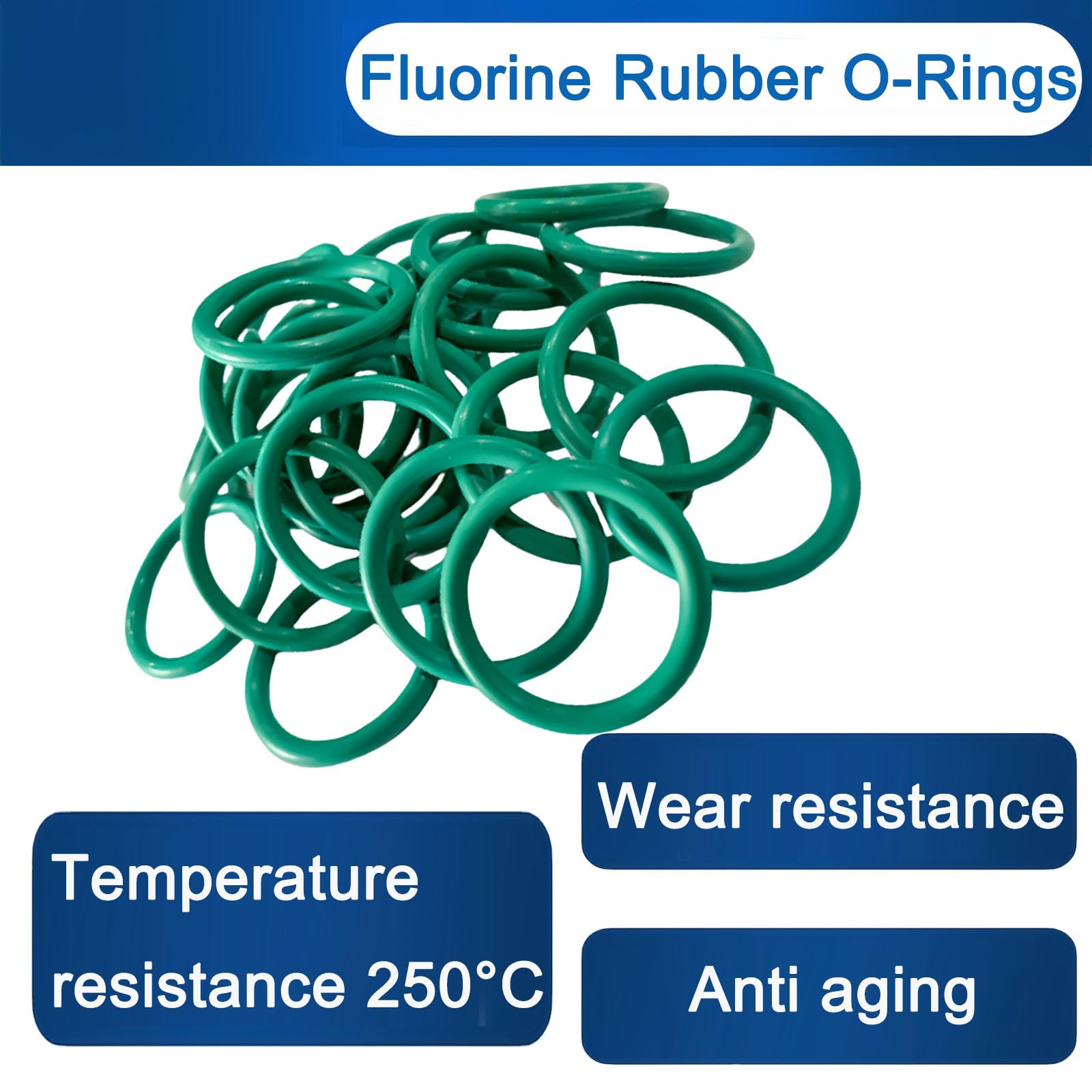 MACHSWON 50 Stück Fluor Gummi O-Ringe Dichtung Gummi Unterlegscheibe Runder Dichtungsring 69 mm Außendurchmesser 62 mm ID 3,5 mm Breite FKM Dichtungsringe Dichtungsringe Grün