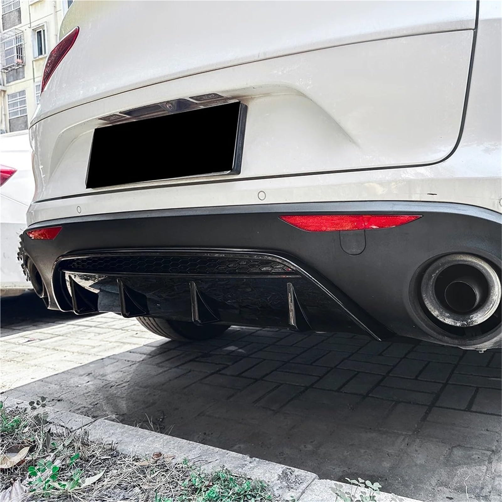 Generico Spoiler Inferiore Diffusore Auto per Alfa per Romeo per Stelvio 2017+ Diffusore Paraurti Posteriore Lama Splitter Spoiler
