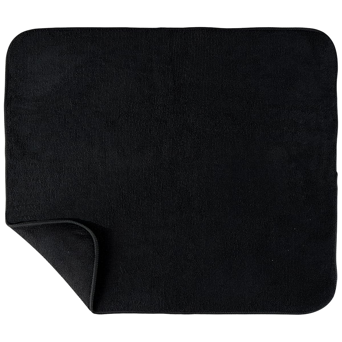 Primeway® Microfibre Polyester | Large | Extremely Water Absorbent | Anti-Slip | Sink Dish Drying Mat for Kitchen | Black (18x16in)