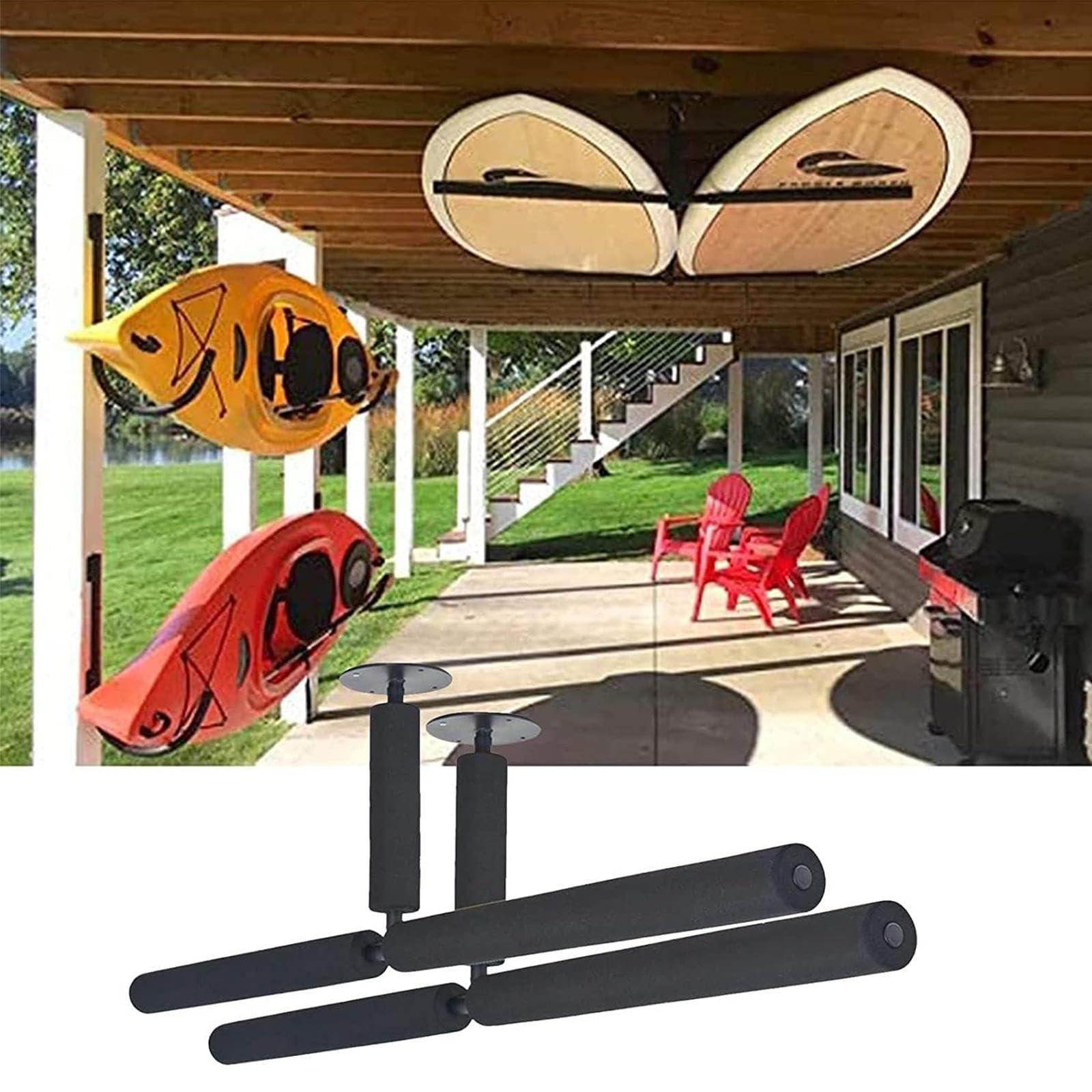 T-Bar-Surfbrett-Wandhalterung, Decken- und Wand-Surfbrett- und SUP-Rack, COR Surfbrett-Aufbewahrungsregal mit Einer Kapazität von 150 Pfund für Garage und Zuhause