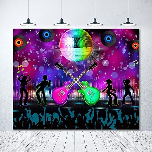 Miniatura 9 de Telón de fondo de discoteca de los años 70, 80 y 90, concierto, baile, bola de discoteca, retro, fotografía, fondo de fotografía de neón de noche
