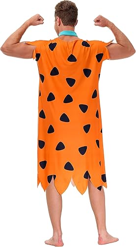 Miniatura 3 de AOBUTE Adult Men Halloween Costume Orange Tunic with Tie Party Outfit