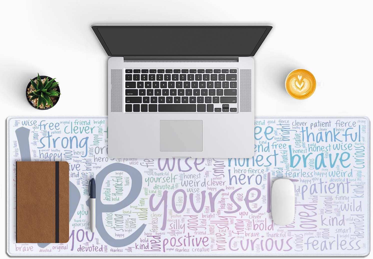Be Yourself Large Gaming Mouse Pad for Desk, Desk Mat with Seamed Edges, Waterproof Desk Pad, Non-Slip Rubber Base, 31.5x11.8 Inch Keyboard Pad Computer Mat, Big XL Mousepad image 5