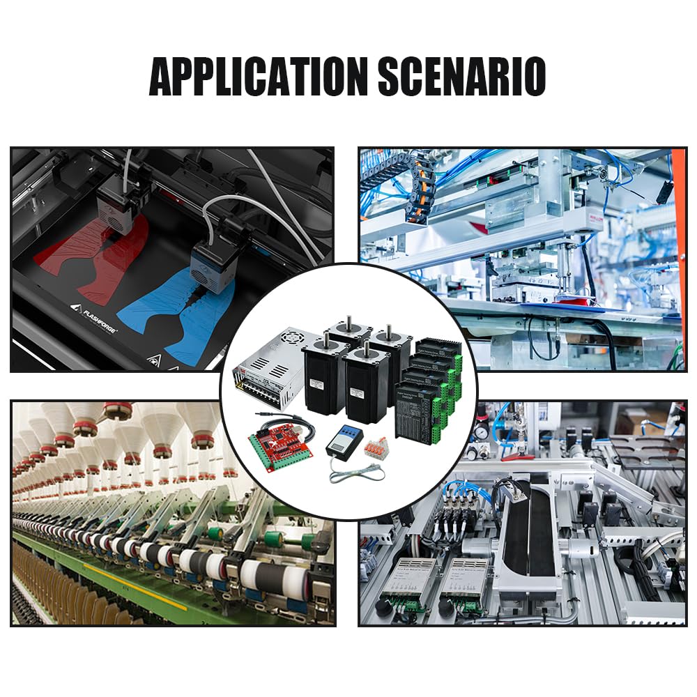 4-Achsen CNC Steuerung Kit, 8mm 57HS56/76/82/100/112 Schrittmotoren, DM556P Treiber, 350W 36V Netzteil, USB-Debugger. (57HS56)