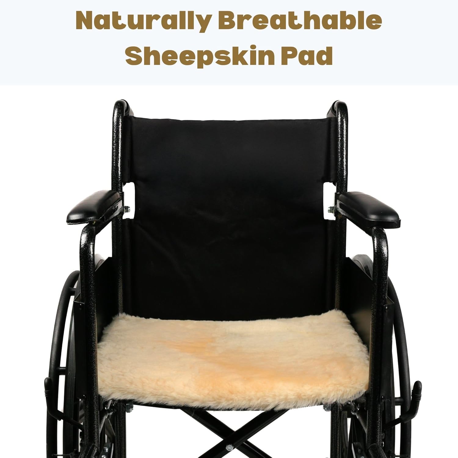 Natural Sheepskin for Bed Sores and Skin Irritation | 100% Real Medical Sheepskins with Non-Slip Back for Pain Relief and Discomfort, Wool Seat Pad, Natural, 17 in. x 17 in.