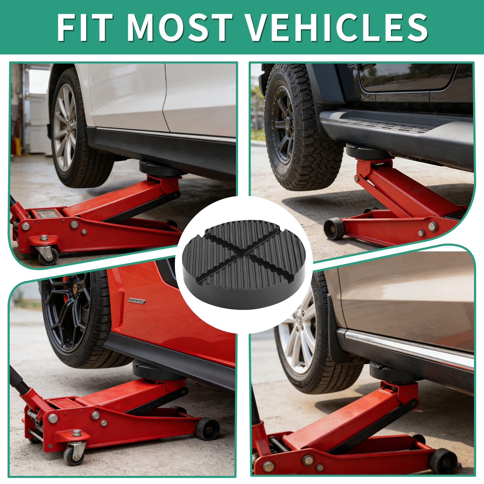 Universal Floor Jack Rubber Pad Adapter Pinch Weld Side Frame Rail...
