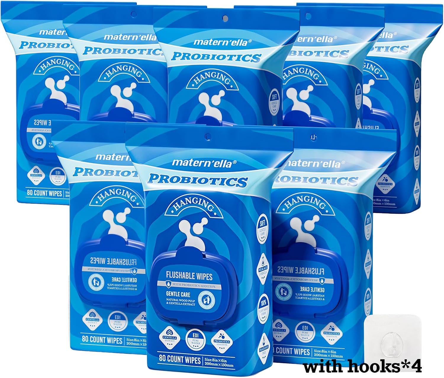 Hanging Flushable Wipes Unscented Extra Lar Corner-Cected