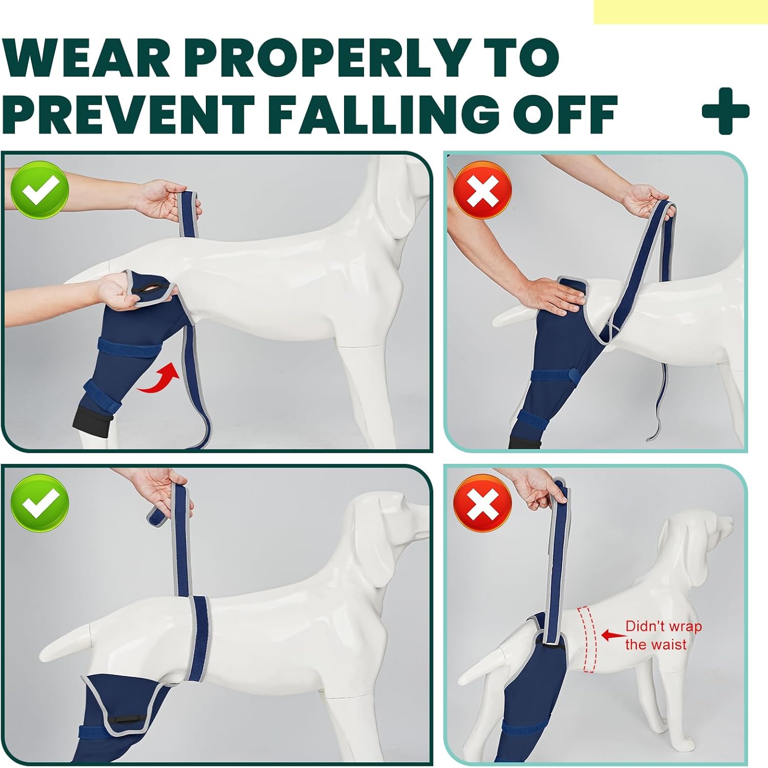 Dog Rear Leg Sleeve to Stop Licking, Hind Leg Protector for TPLO Recovery, ACL Surgery, Wounds or Skin Issues, Soft Breathable Cover for Large Medium Small Dogs (M-Left)