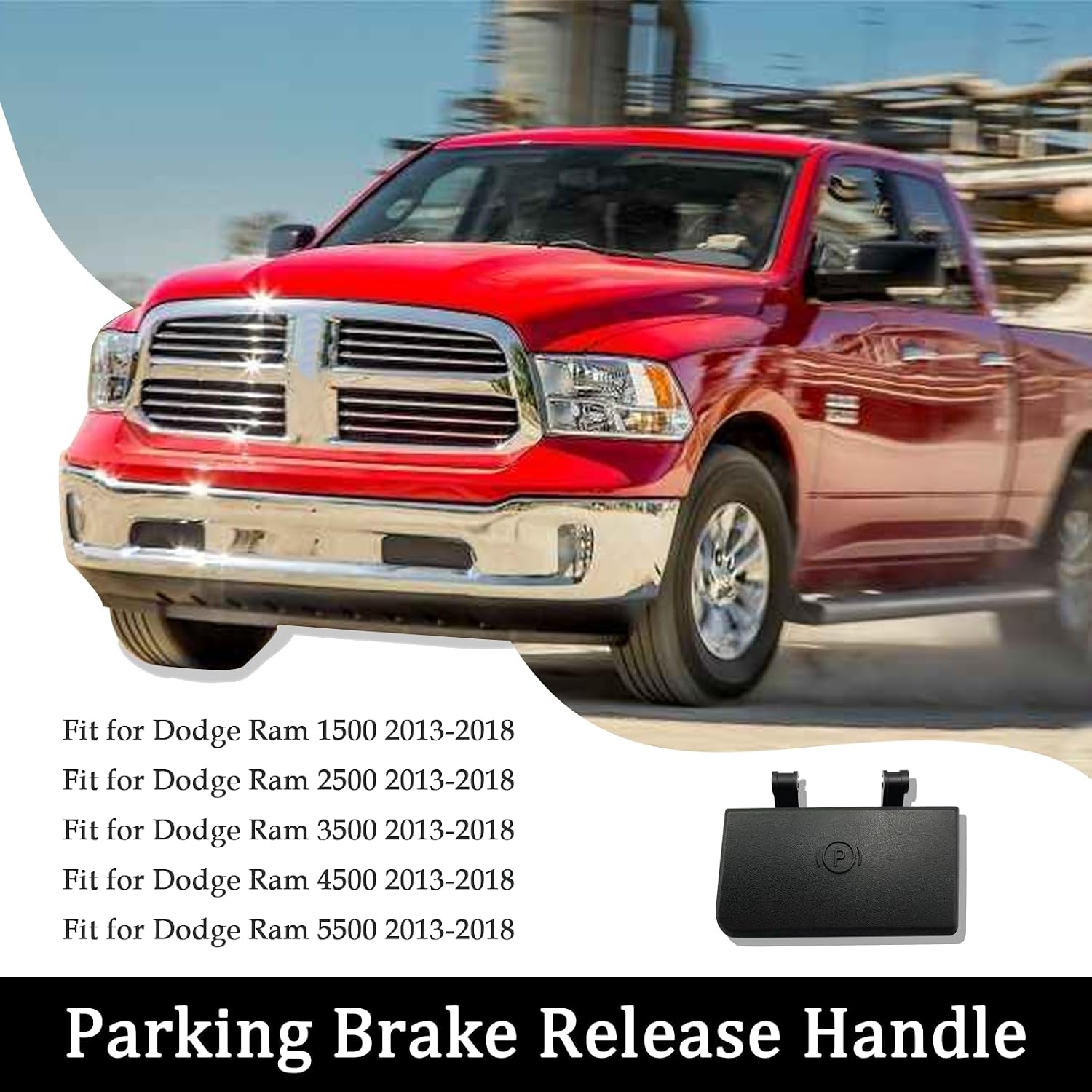 Parking Brake Release Handle Park Brake Handle Parking Brake Pedal Release Handle Compatible with 2013-2018 Dodge Ram 1500 2500 3500 4500 5500 Replacement Parts 1NL97DX9AB 1NL97DX9AC 1NL97DX9AA