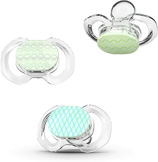 Smilo Orthodontic Glow-in-the-Dark Pacifiers Stage 2 (3-9 Months) - 3 Pack BPA-Free Silicone for Healthy Dental Development