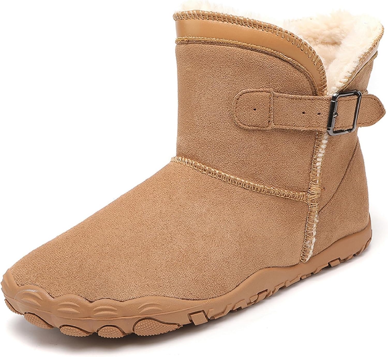 Tongzone Barefoot Snow Boots for Womens Wide Toe Non Slip Fur Lined Winter High-Top Outdoor