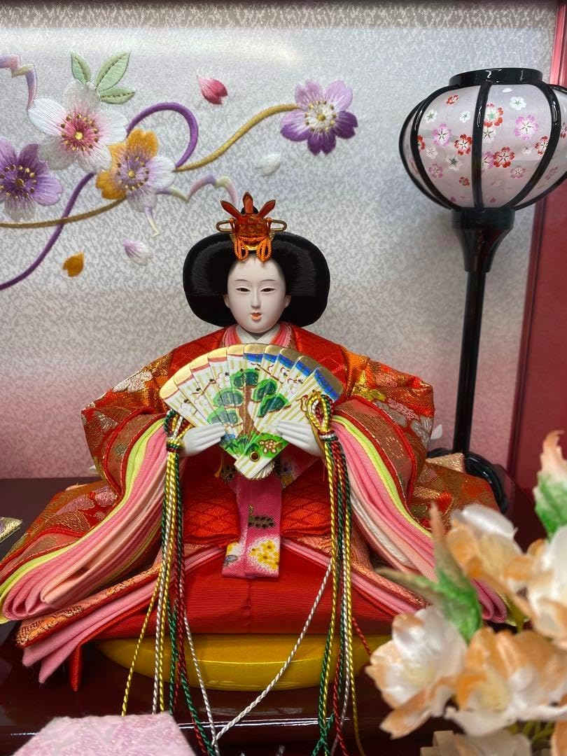 東京久月 雛人形オルゴール付き親王飾り 間口約58×奥行約36×
