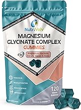 Magnesium Glycinate Complex Gummies | 120 Count | 4-in-1 Complex - Glycinate, Citrate, Malate & Oxide | Vegan, Sugar-Free, Non | 60 Day Supply | Muscle, Sleep & Energy Support | UK Made | by NutriVolv