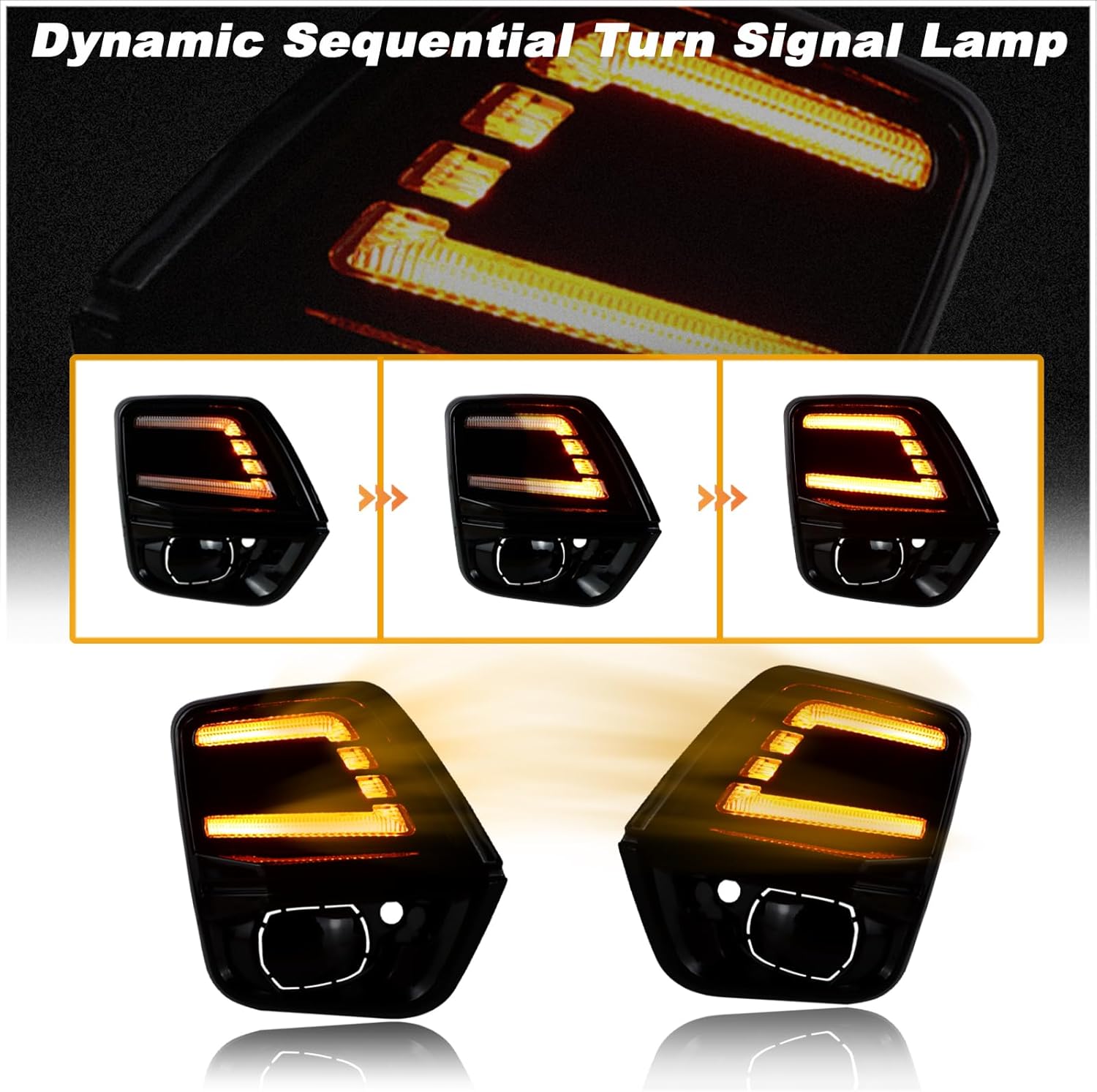 LED Front Bumper Fog Lights Amber Sequential Turn Signals for Chevrolet Chevy Colorado 2023 2024 | DRL Daytime Running Lights | 2-Piece Replacement for Front OEM Bumper Trim