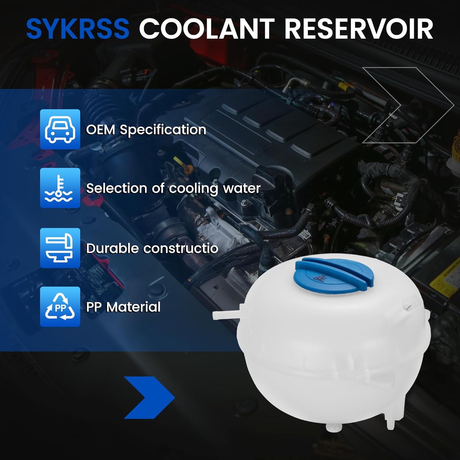 Engine Coolant Reservoir Tank 95B121407 Compatible with Porsche Macan 2015 2016 2017 2018 3.0L 3.6L V6 Replace 95B121407 Coolant Overflow Reservoir