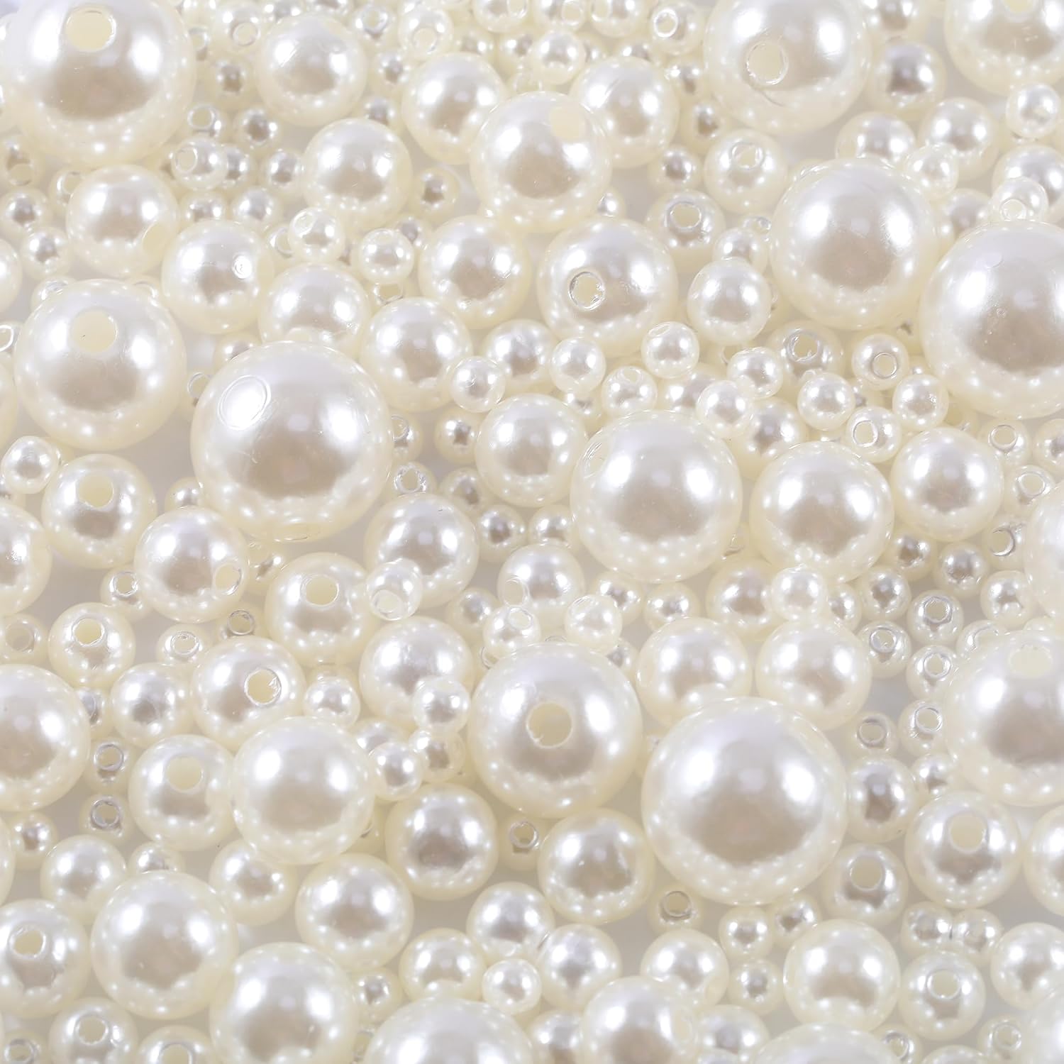 1970pcs Pearl Beads for Jewelry Making, 6 Size Bead with Hole for Bracelets Necklaces Earrings Making Kit DIY Crafts Gifts for Women