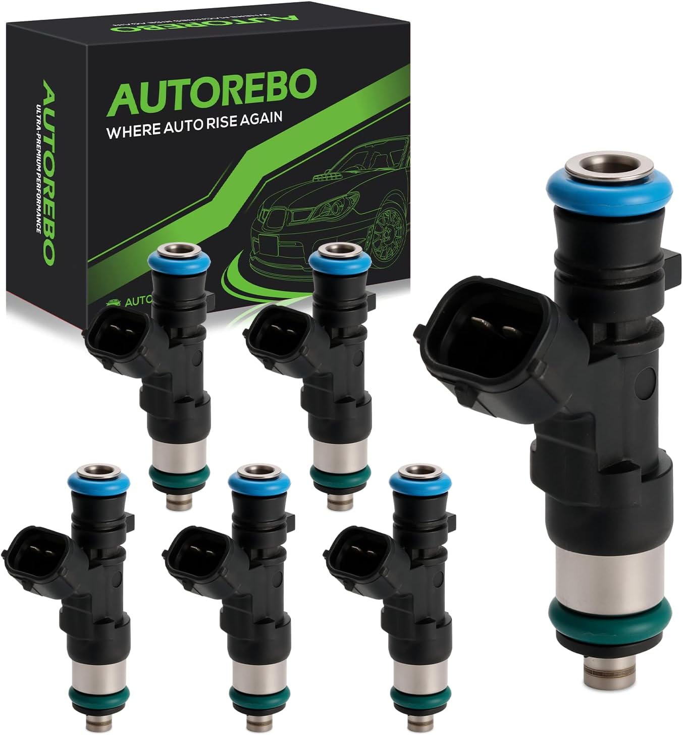 Fuel Injectors Set of 6 Compatible with Nissan Armada Frontier NV1500 Pathfinder Titan Xterra Suzuki Equator 4.0L 5.6L V6 V8# 0280158007 FJ750 166007S000 842-12298 166007S00A 1571082Z00 16600-7S000